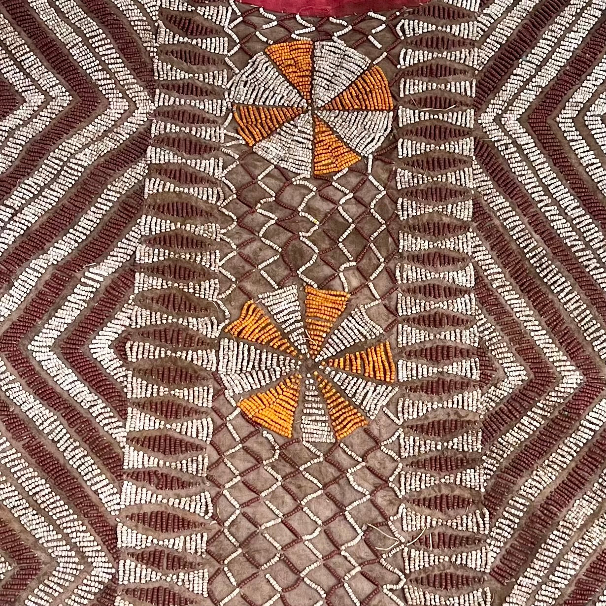 A CAPTIVATING LIGHT BROWN  BEADED SHIRT, BAMILEKE TRIBE OF CAMEROON ( No 5091) )