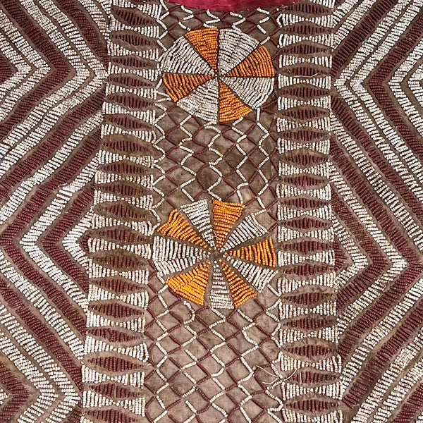 A CAPTIVATING LIGHT BROWN  BEADED SHIRT, BAMILEKE TRIBE OF CAMEROON ( No 5091) )