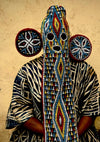 A WONDERFUL LARGE  BEADED ELEPHANT MASK, BAMILEKE TRIBE OF CAMEROON ( No 5082 )