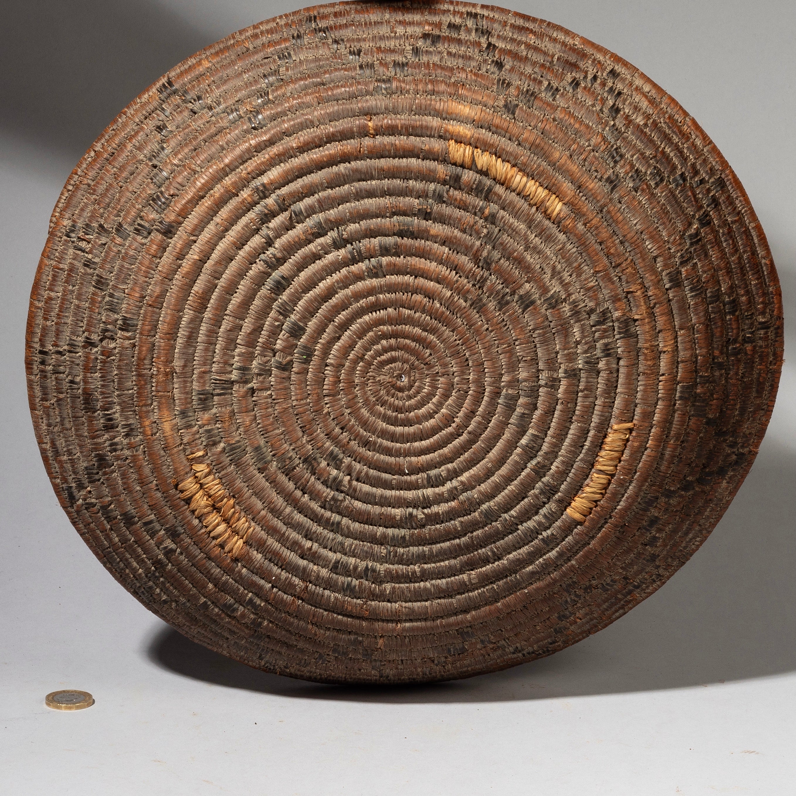 A SPATIAL WOVEN FIBRE BASKET FROM TUTSI TRIBE RWANDA( No 2176)