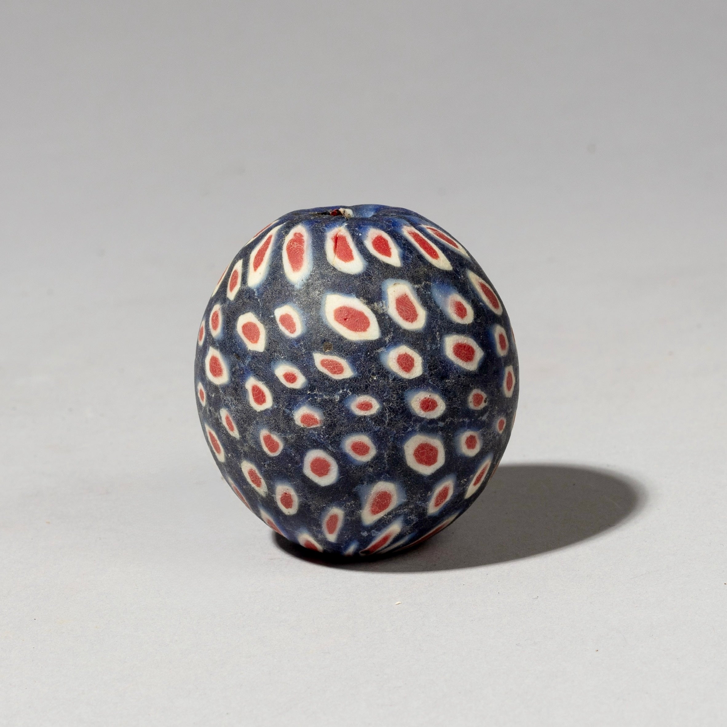 A BIG BLUE, SOLID GLASS BEAD FROM JAVA  ( No 3074 )