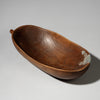 A DEEP WOODEN BOWL WITH METAL INDIGENOUS REPAIRS FROM THE TUTSI TRIBE OF RWANDA ( No 4029 )