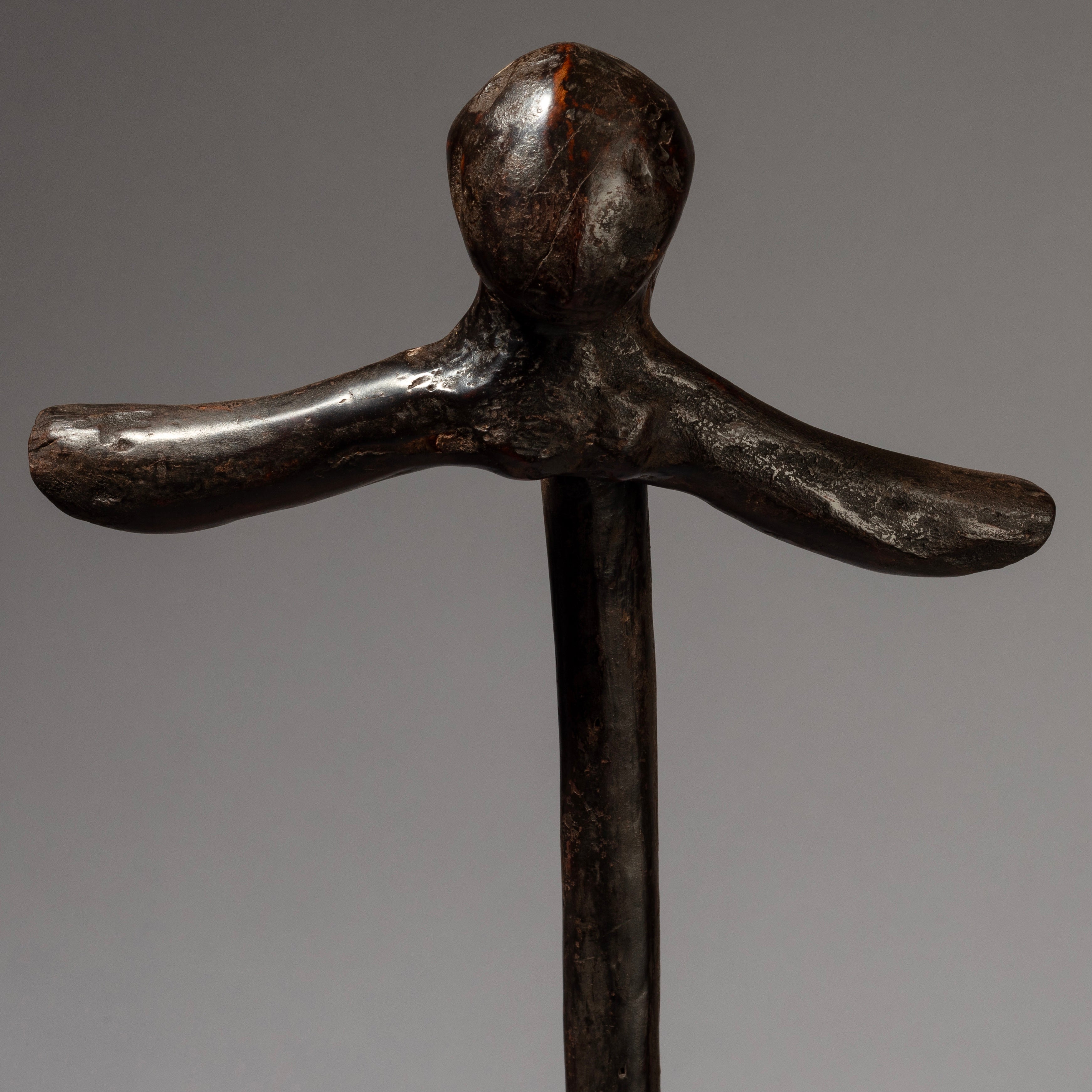 A SEMI ABSTRACT SCULPTURAL STAFF, PARE TRIBE OF TANZANIA ( No 2223)