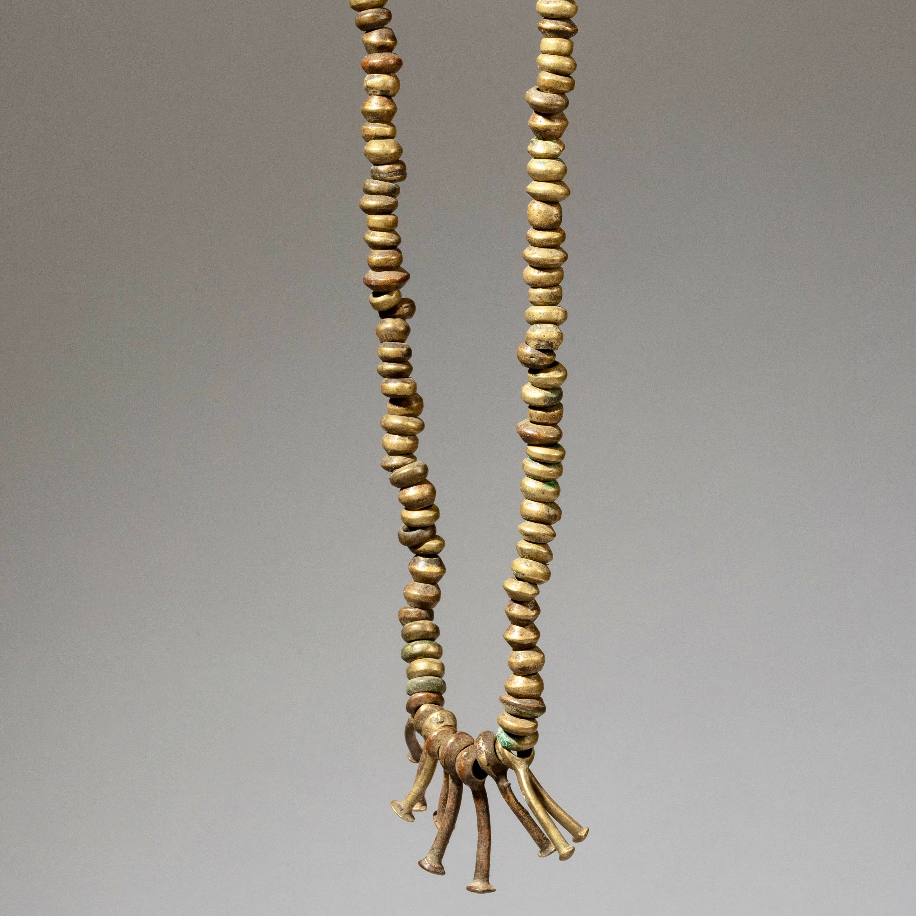 AN ANTIQUE BRASS TALISMANIC NECKLACE FROM KIRDI TRIBE OF CAMEROON ( No 2264)