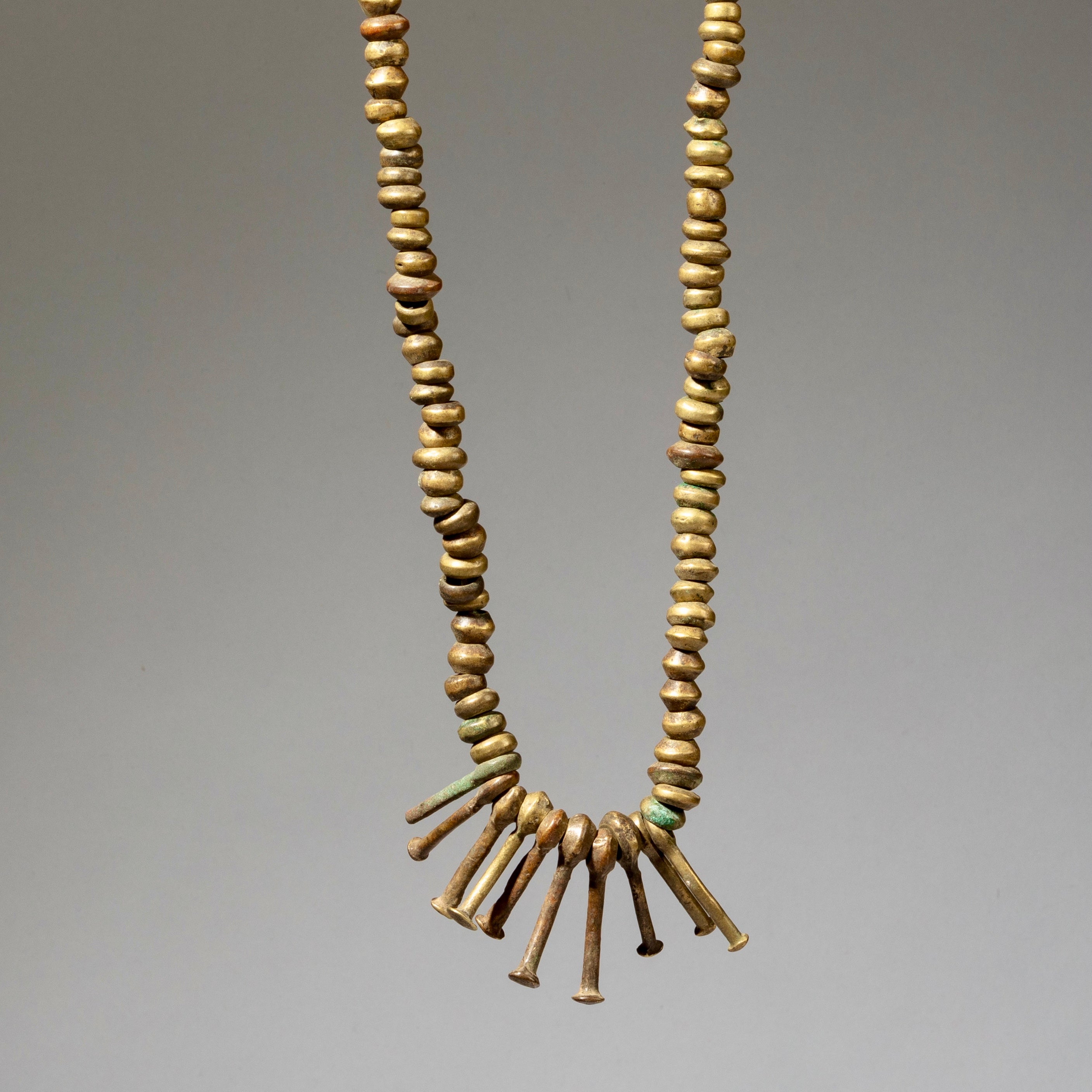 AN ANTIQUE BRASS TALISMANIC NECKLACE FROM KIRDI TRIBE OF CAMEROON ( No 2264)