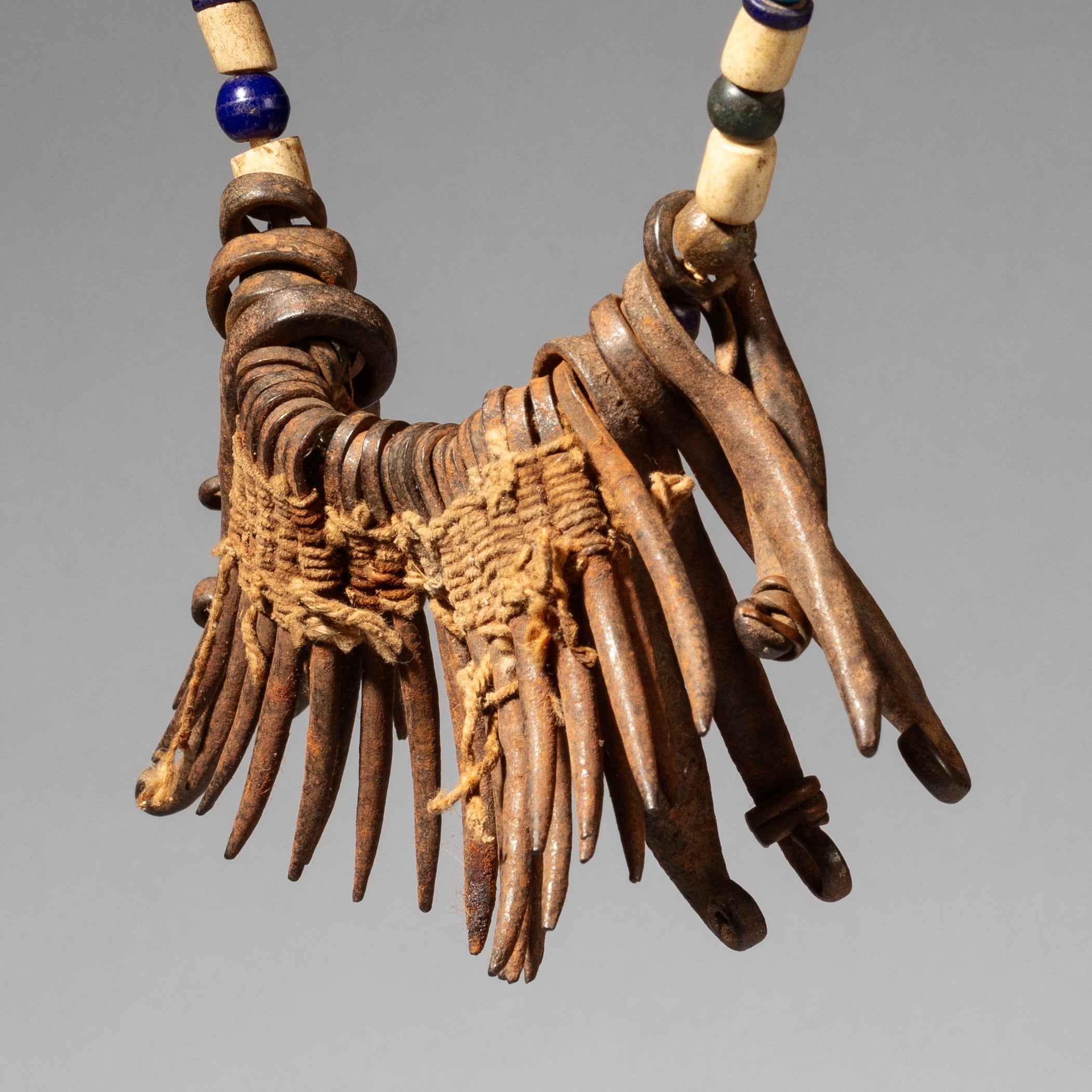 AN ARTISTIC IRON CURRENCY NECKLACE FROM KIRDI TRIBE CAMEROON W.AFRICA ( No 2290)