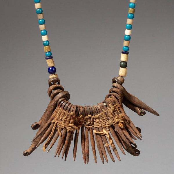 AN ARTISTIC IRON CURRENCY NECKLACE FROM KIRDI TRIBE CAMEROON W.AFRICA ( No 2290)
