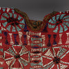 AN ARTISTIC DOUBLE SIDED RED BEADED SHIRT WITH NDOP TRIM, BAMILEKE TRIBE OF CAMEROON ( No 4100 )