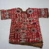 AN ARTISTIC DOUBLE SIDED RED BEADED SHIRT WITH NDOP TRIM, BAMILEKE TRIBE OF CAMEROON ( No 4100 )