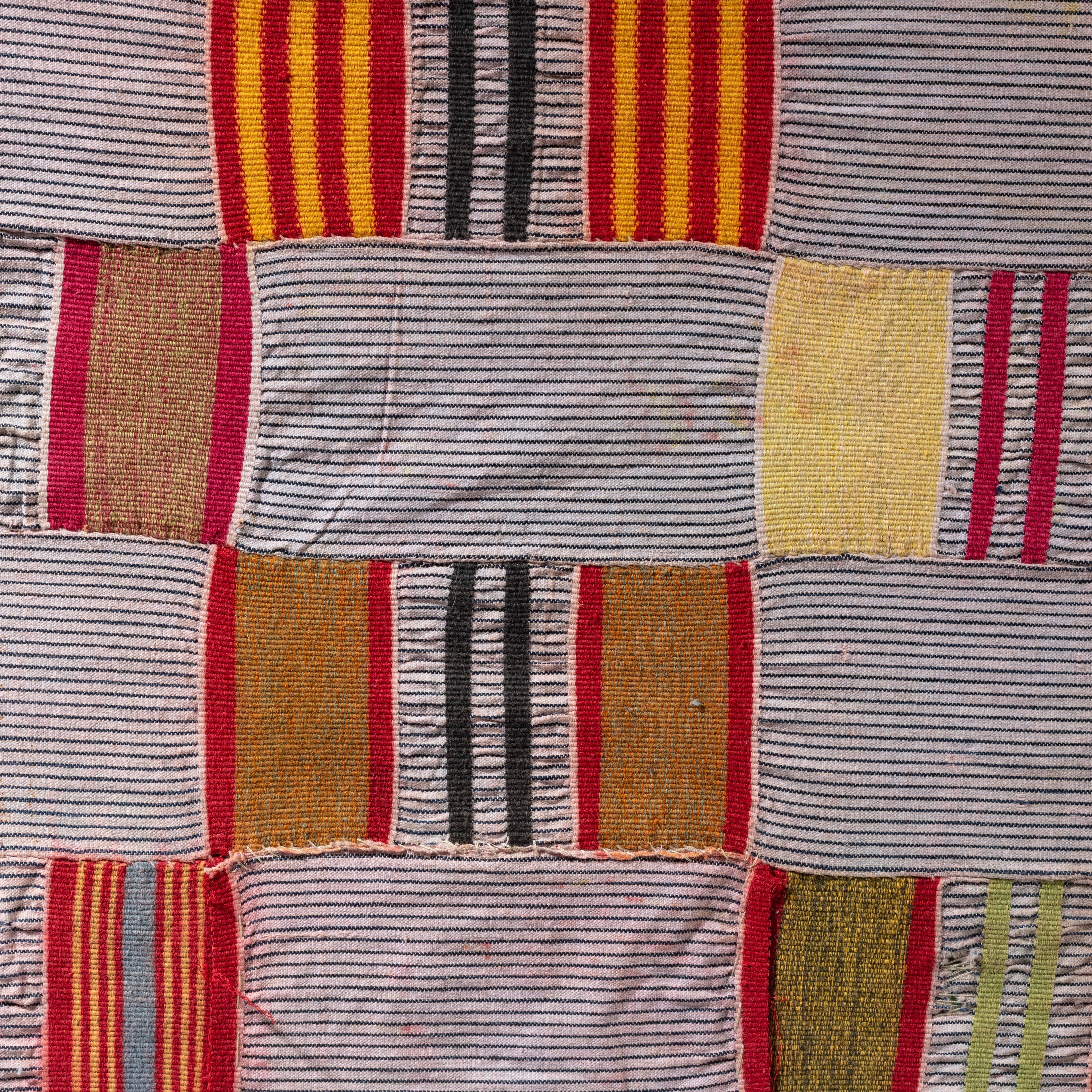 A COLOURFUL MOUNTED EWE CLOTH FROM GHANA ( No 4094 ))