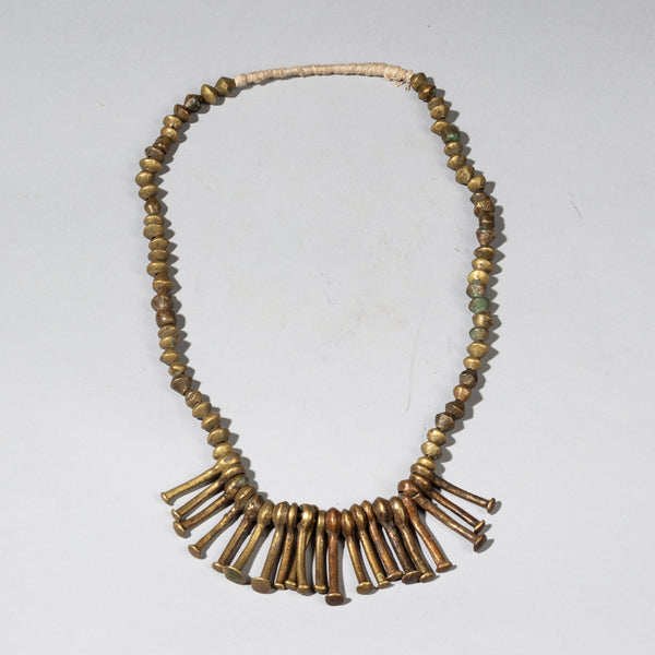 AN ANTIQUE BRASS TALISMANIC NECKLACE FROM KIRDI TRIBE OF CAMEROON( No 2364)