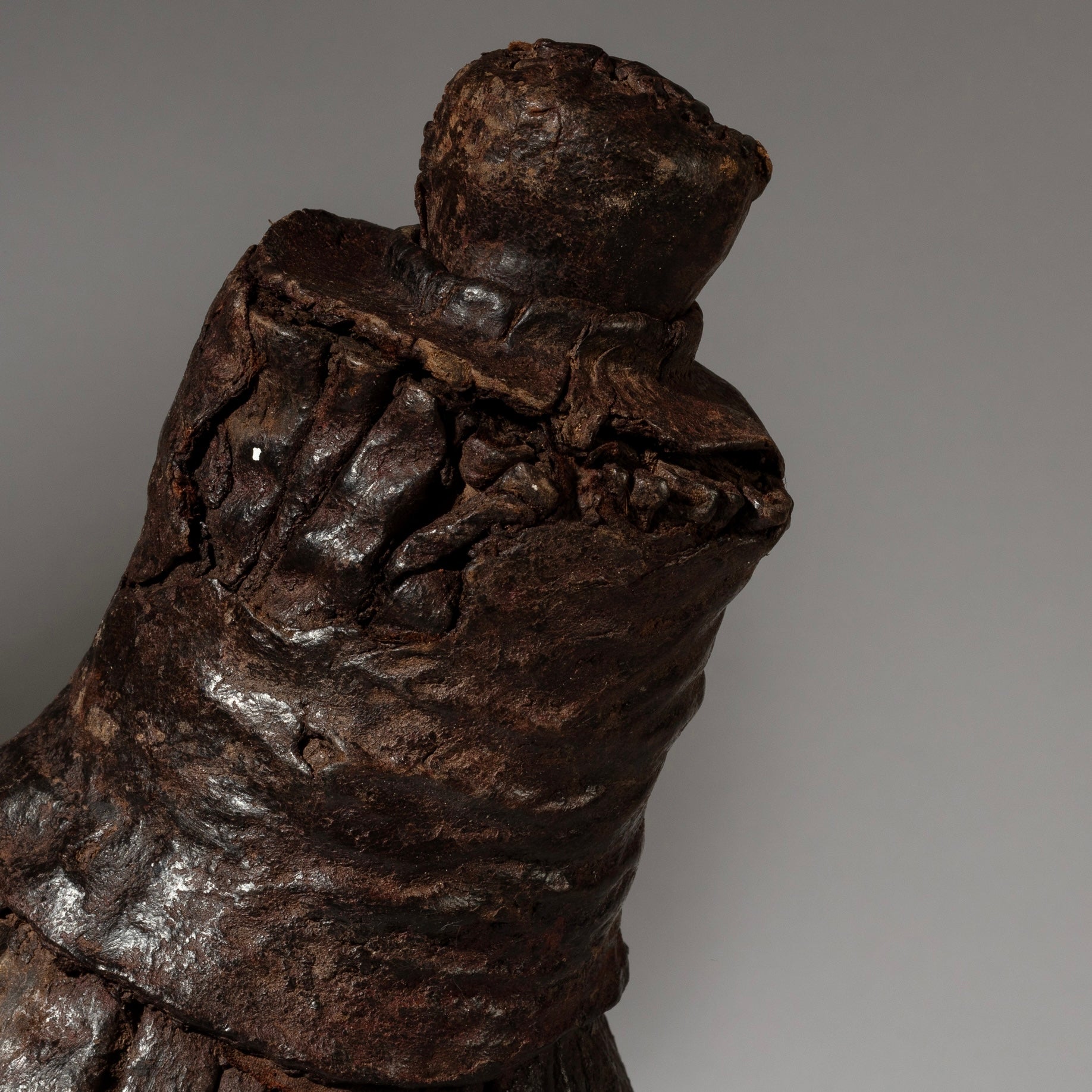 A TRADITIONAL LEATHER  ETHIOPIAN FLASK (No 4079 )