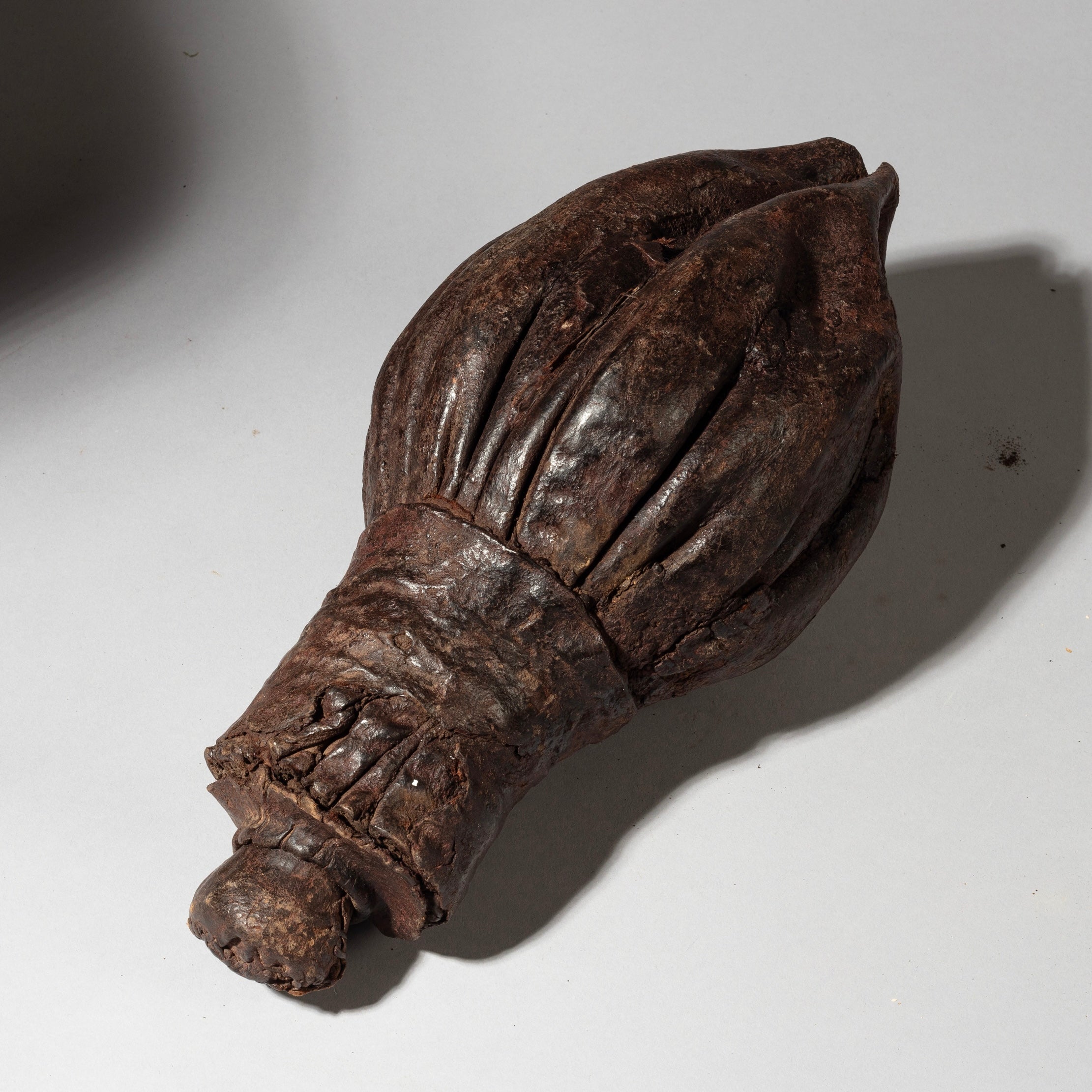 A TRADITIONAL LEATHER  ETHIOPIAN FLASK (No 4079 )