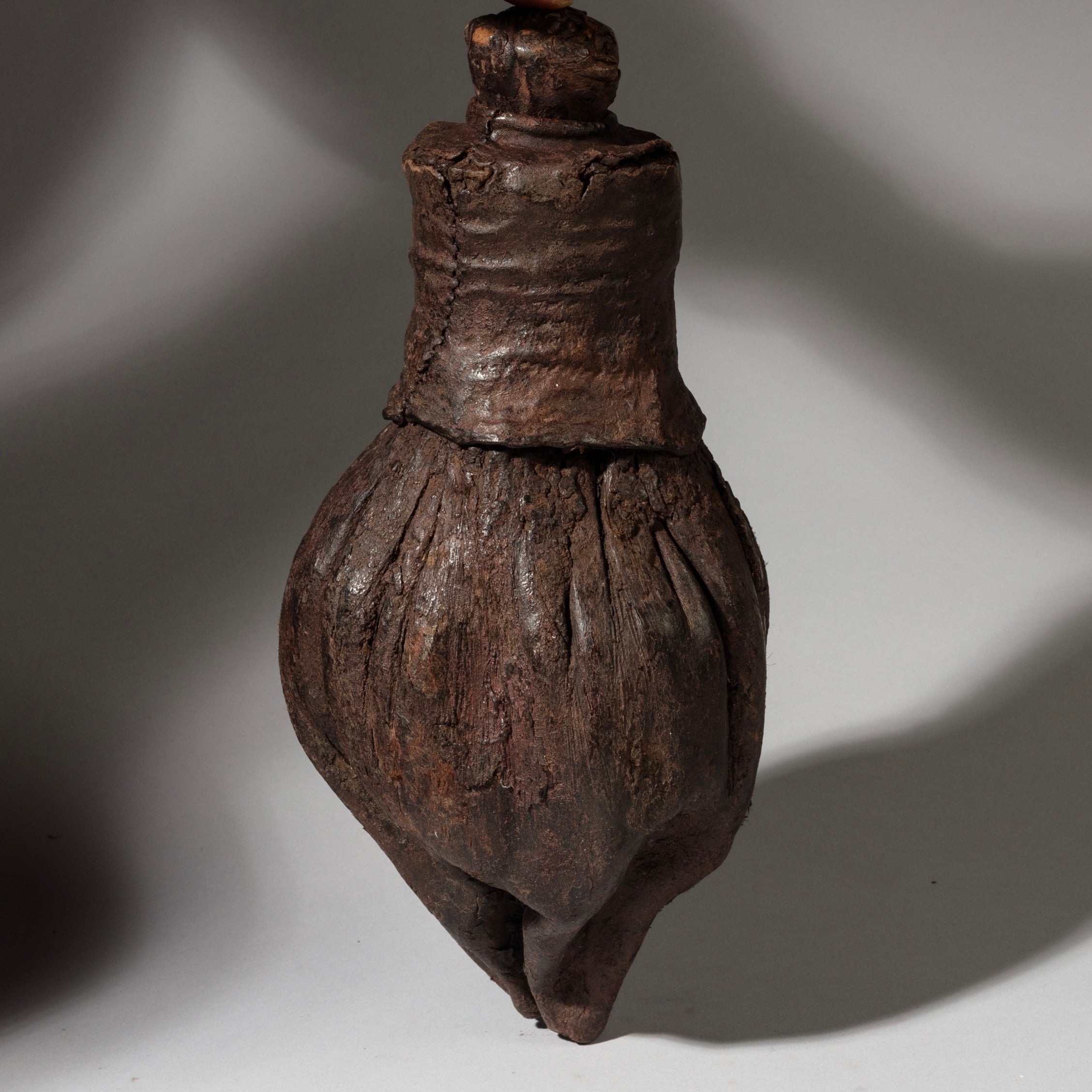 A TRADITIONAL LEATHER  ETHIOPIAN FLASK (No 4079 )