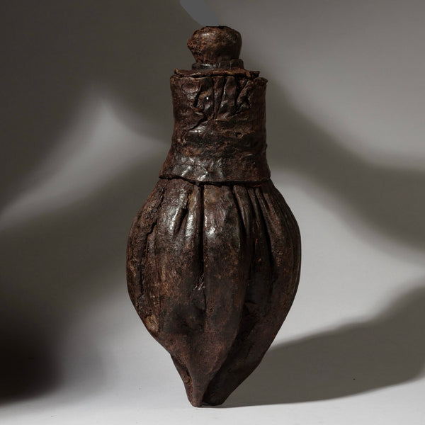 A TRADITIONAL LEATHER  ETHIOPIAN FLASK (No 4079 )