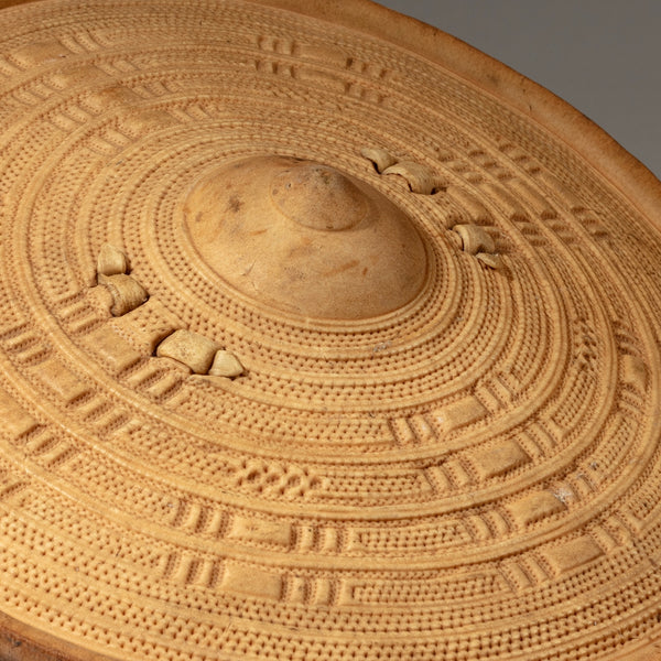 A NEATLY EMBOSSED +PAINTED LEATHER SHIELD, FROM SOMALIA, EAST AFRICA( No 4131 )