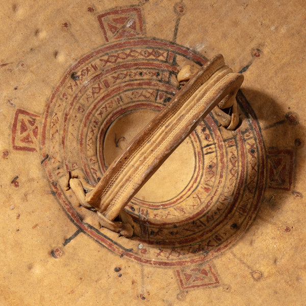 A NEATLY EMBOSSED +PAINTED LEATHER SHIELD, FROM SOMALIA, EAST AFRICA( No 4131 )