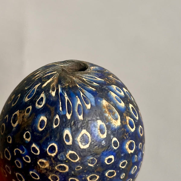 A BIG BLUE, SOLID GLASS BEAD FROM JAVA( No 2555)