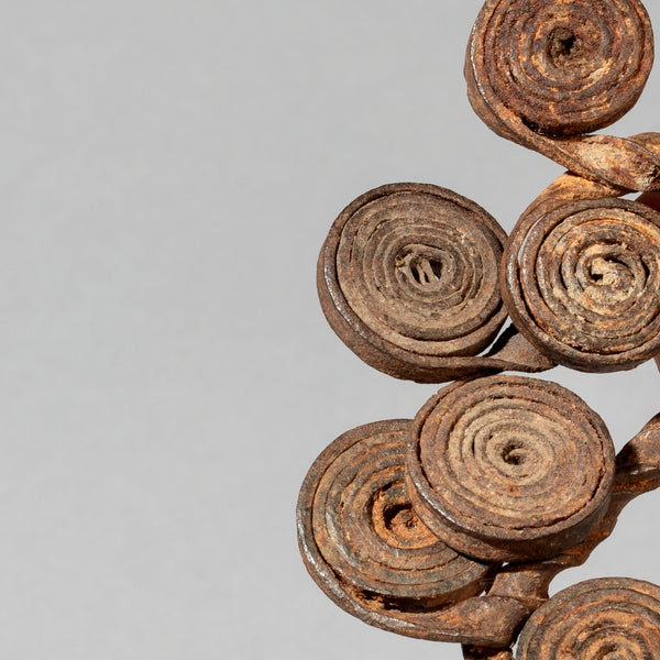 A TRIO OF SMALL SPIRAL IRON CURRENCY ITEMS FROM KIRDI TRIBE OF CAMEROON, WEST AFRICA( No 2324)