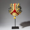 A RED BLUE, YELLOW +WHITE FINGERLING HAT FROM THE BAMILEKE TRIBE OF CAMEROON W.AFRICA( No 2316)