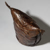 A LUSH  PATINATED ETHIOPIAN LEATHER HEADREST, WELL USED, GURAGE TRIBE, E AFRICA EX UK COLLECTION ( No 4150 )