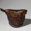 A LUSH  PATINATED ETHIOPIAN LEATHER HEADREST, WELL USED, GURAGE TRIBE, E AFRICA EX UK COLLECTION ( No 4150 )