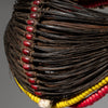 A TRADITIONAL BEAD +LEATHER COLLAR, SAMBURU TRIBE KENYA (No 4181 )