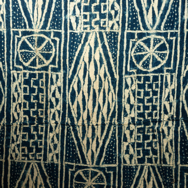 A FINE MOUNTED NDOP COTTON TEXTILE, BAMILEKE TRIBE CAMEROON ( No 2391)