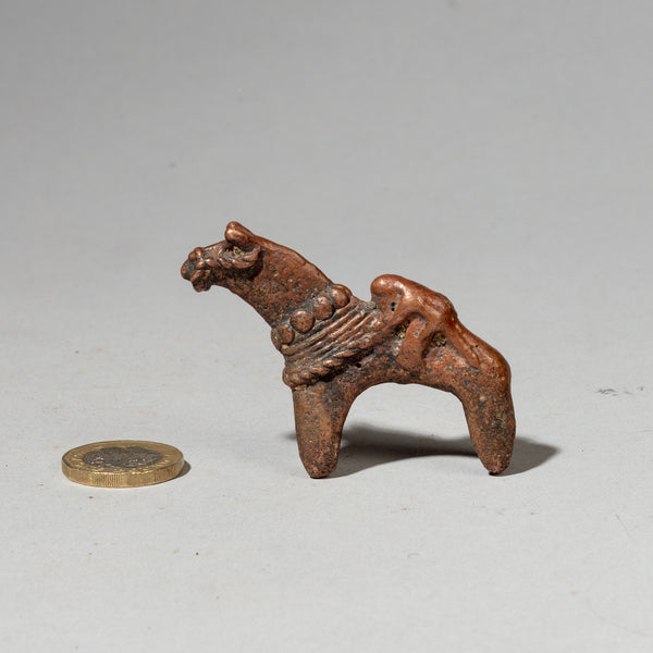 A SCULPTURAL KOTOKO BRASS COLOURED HORSE TALISMAN  ( No 2406)