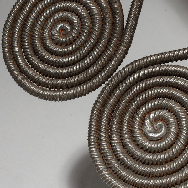A FINE TWISTED SPIRAL IRON CURRENCY FROM KIRDI TRIBE OF CAMEROON, WEST AFRICA( No 2377)