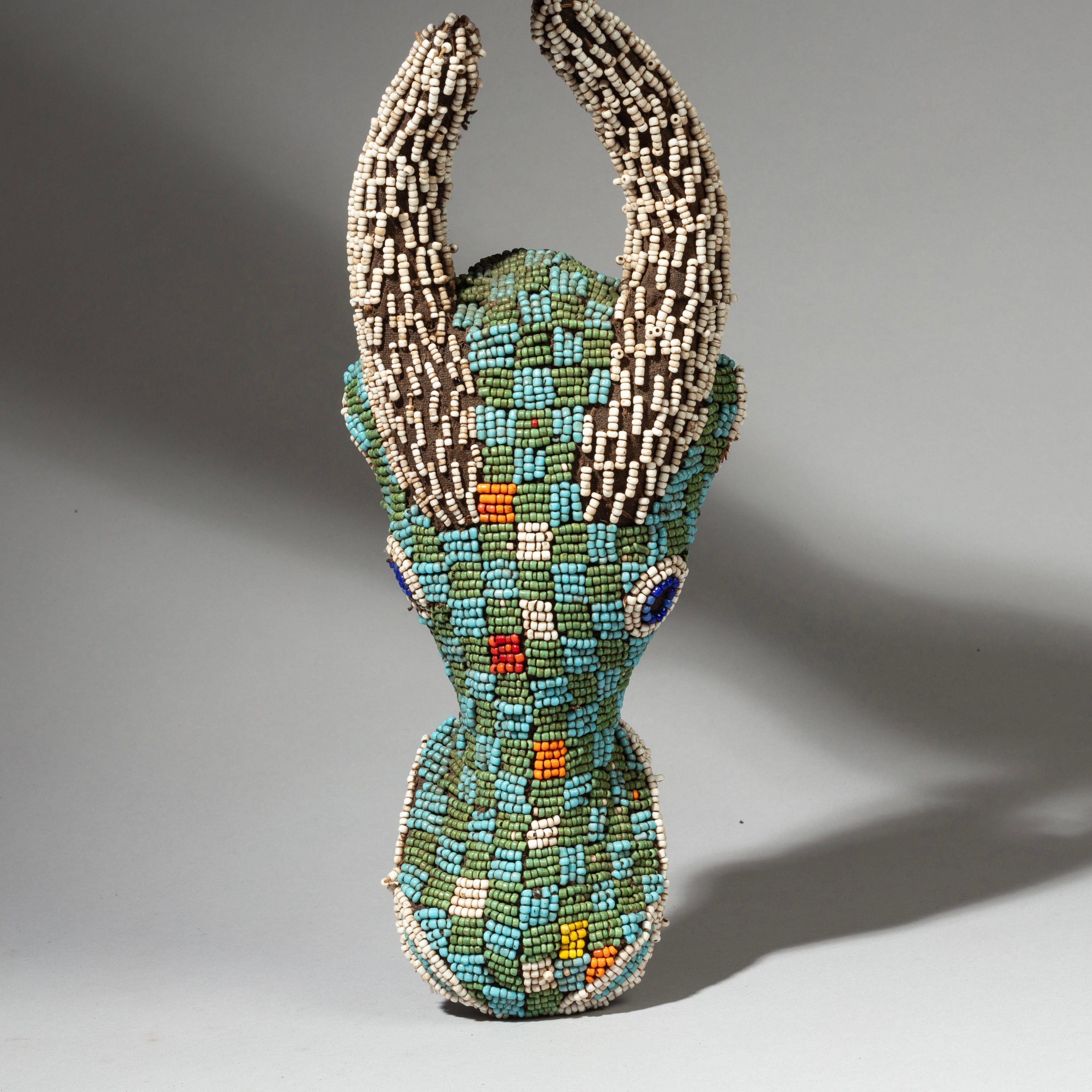 A PRETTY BAMILEKE BEADED MASK FROM CAMEROUN ( No 1422)