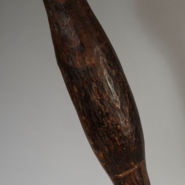 A SIMPLE LONG WOODEN SHIELD WITH PIGMENT DECORATION, DINKA TRIBE OF EAST AFRICA ( No 4234 )