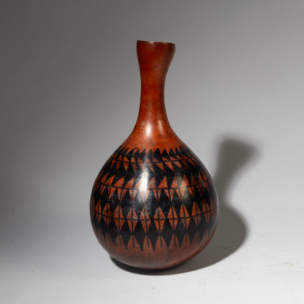 A PETITE, FINELY DECORATED GOURD VESSEL FROM TUTSI TRIBE OF RWANDA E. AFRICA ( No 4233