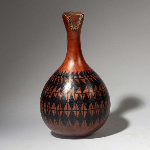 A PETITE, FINELY DECORATED GOURD VESSEL FROM TUTSI TRIBE OF RWANDA E. AFRICA ( No 4233