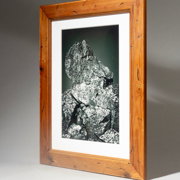 A FRAMED PHOTO , UK PHOTOGRAPHER, OF A ROCK FACE ( No 4277 )