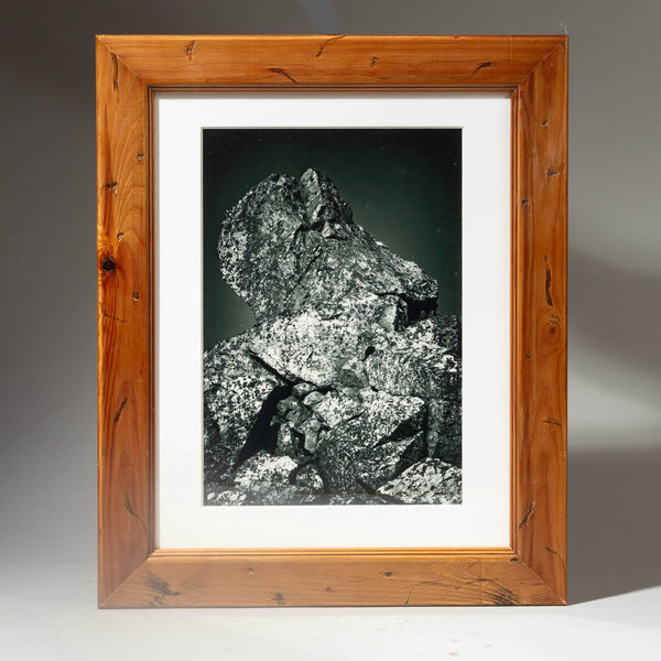 A FRAMED PHOTO , UK PHOTOGRAPHER, OF A ROCK FACE ( No 4277 )