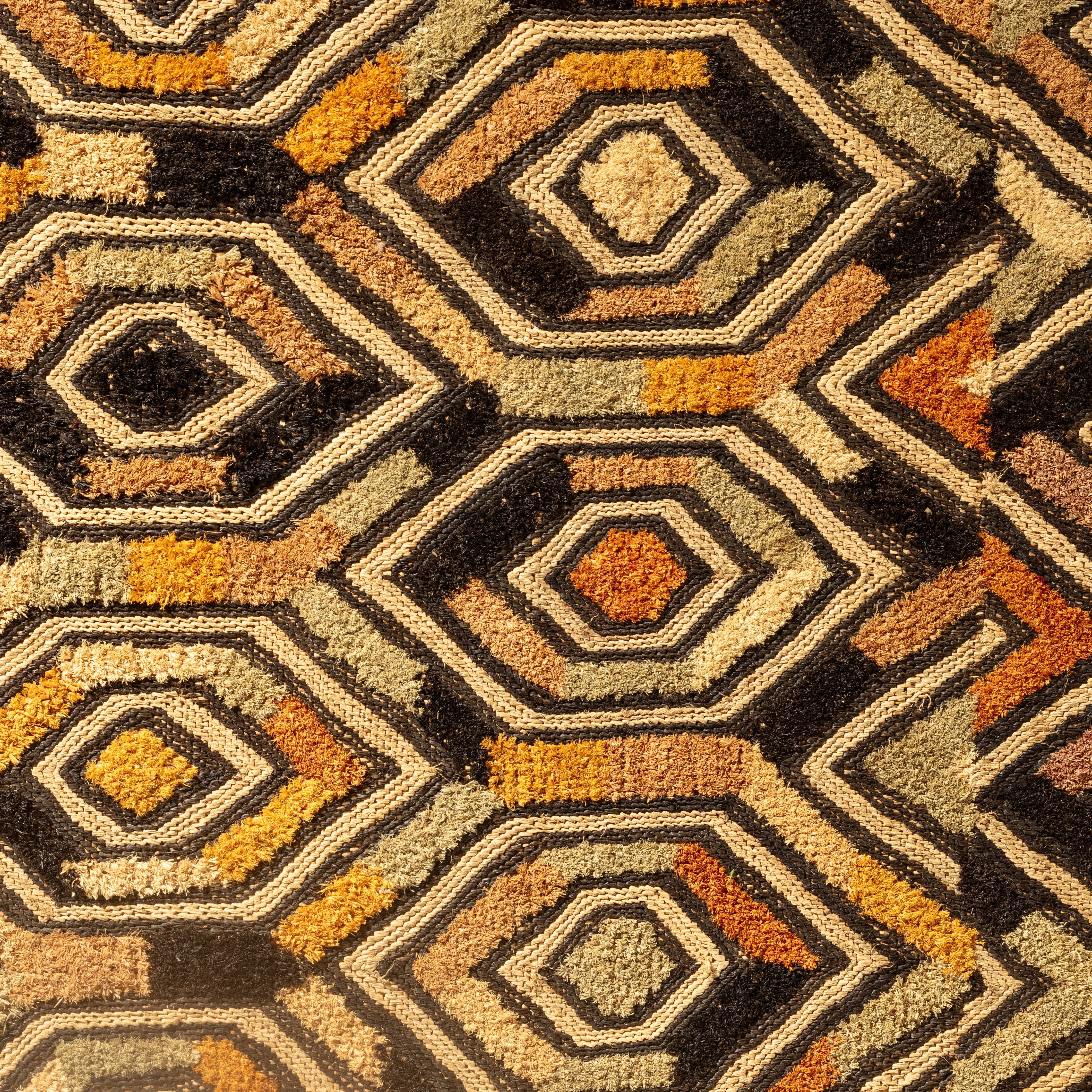 A MOUNTED RAFFIA PANEL SQUARE FROM THE KUBA PEOPLE OF CONGO ( No 4176) (Copy)