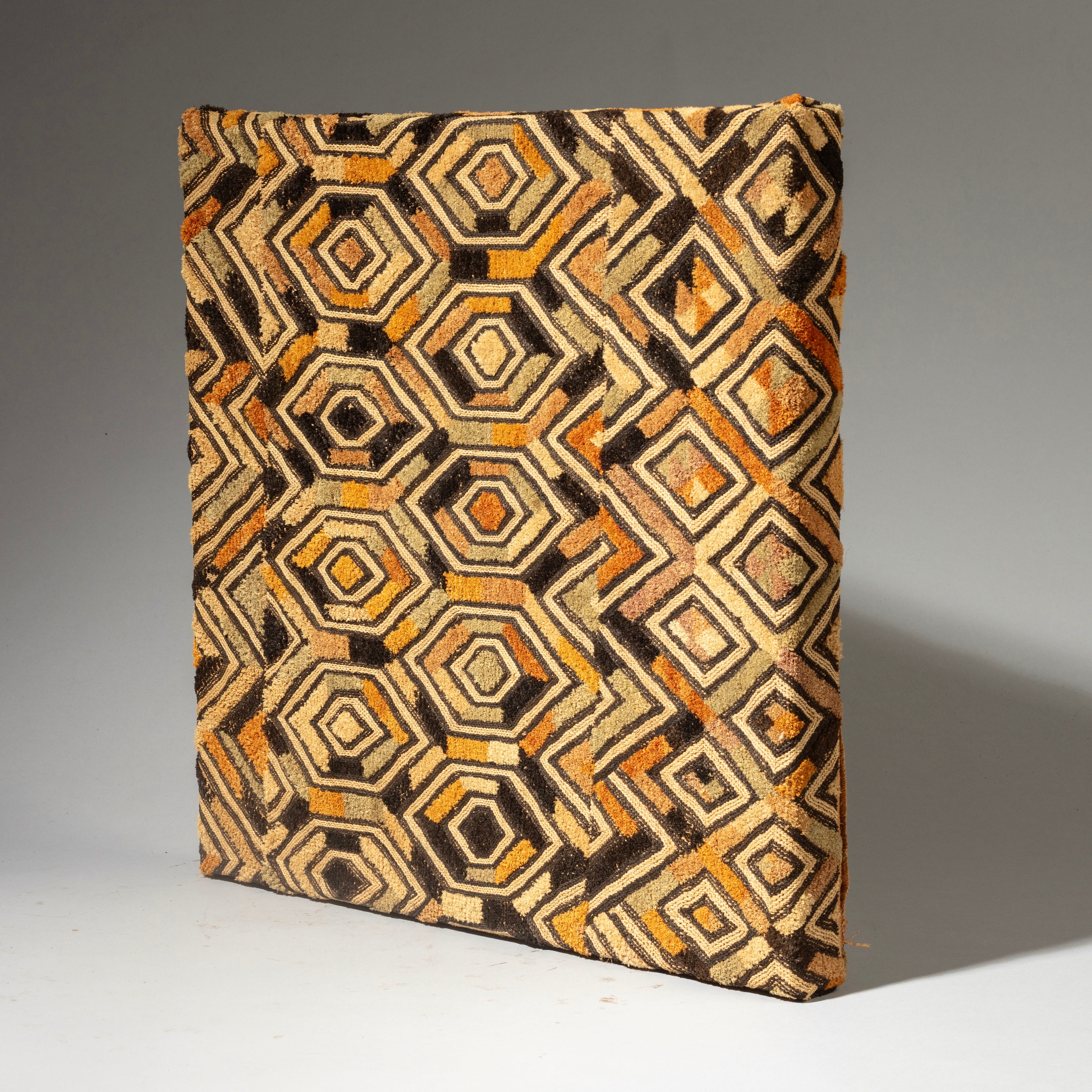 A MOUNTED RAFFIA PANEL SQUARE FROM THE KUBA PEOPLE OF CONGO ( No 4176) (Copy)