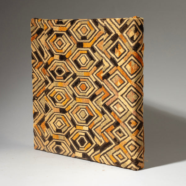 A MOUNTED RAFFIA PANEL SQUARE FROM THE KUBA PEOPLE OF CONGO ( No 4176) (Copy)