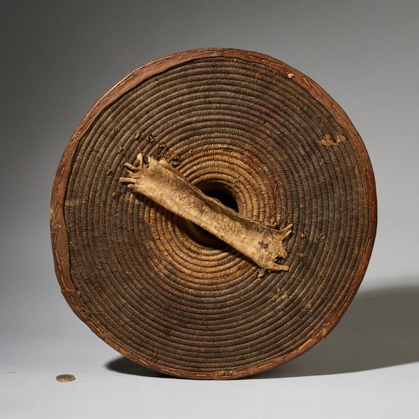 A CIRCULAR WOVEN FIBRE SHIELD, SOMBA TRIBE NORTHERN TOGO, WEST AFRICA (No 2851