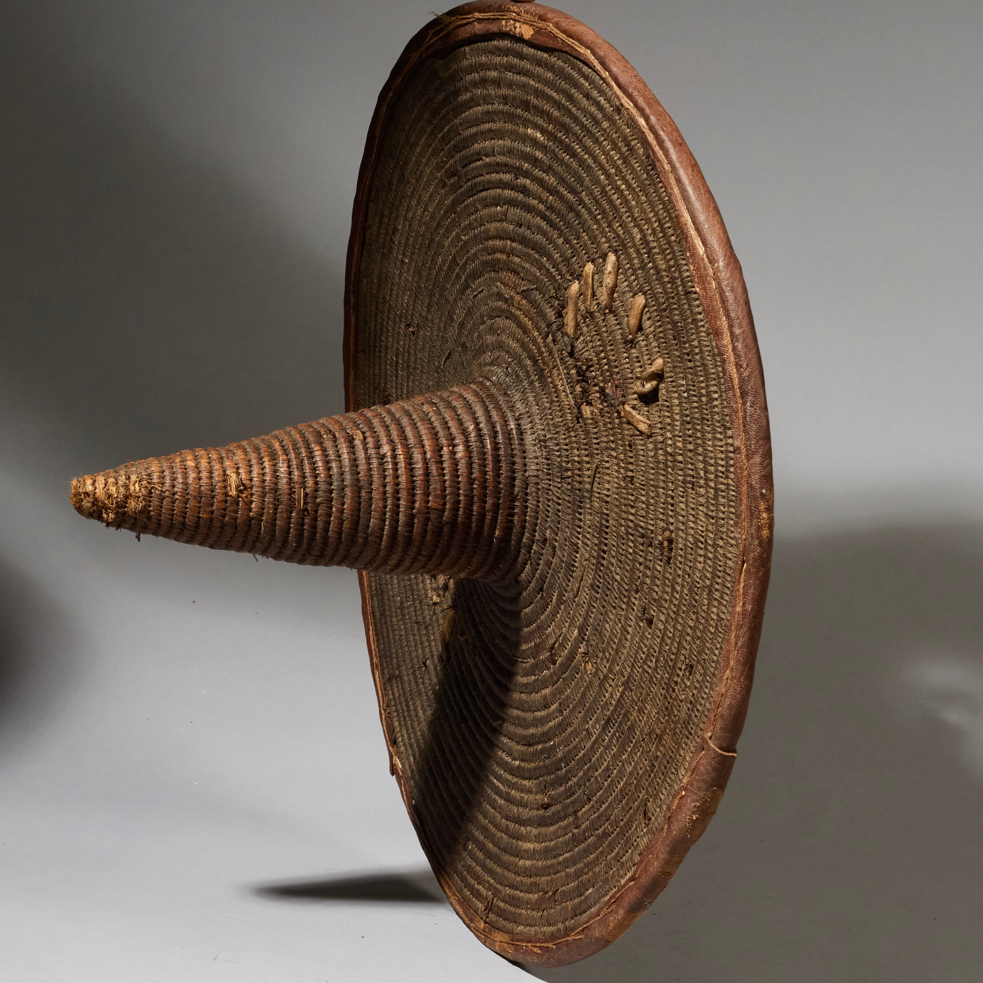 A CIRCULAR WOVEN FIBRE SHIELD, SOMBA TRIBE NORTHERN TOGO, WEST AFRICA (No 2851