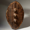 A WOVEN SHIELD WITH 3 NIPPLES, FROM GANDA TRIBE OF NIGERIA, W.AFRICA ( No 4298 )