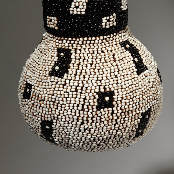 A GRAPHIC BEADED GOURD DOLL FROM KAMBA TRIBE, KENYA ( No 4225 )