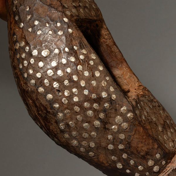 A GRAPHIC STUD DINKA SHIELD WITH PIGMENT DECORATION , FROM EAST AFRICA ( No 4252)