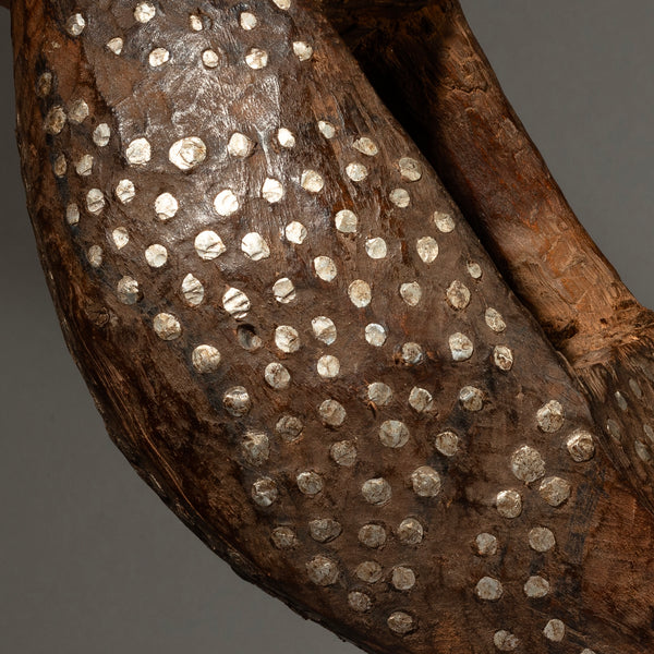 A GRAPHIC STUD DINKA SHIELD WITH PIGMENT DECORATION , FROM EAST AFRICA ( No 4252)