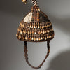 A VINTAGE BUTTON, SHELL DECORATED HAT, LEGA TRIBE, CONGO( No 4266 )
