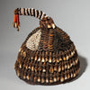 A VINTAGE BUTTON, SHELL DECORATED HAT, LEGA TRIBE, CONGO( No 4266 )