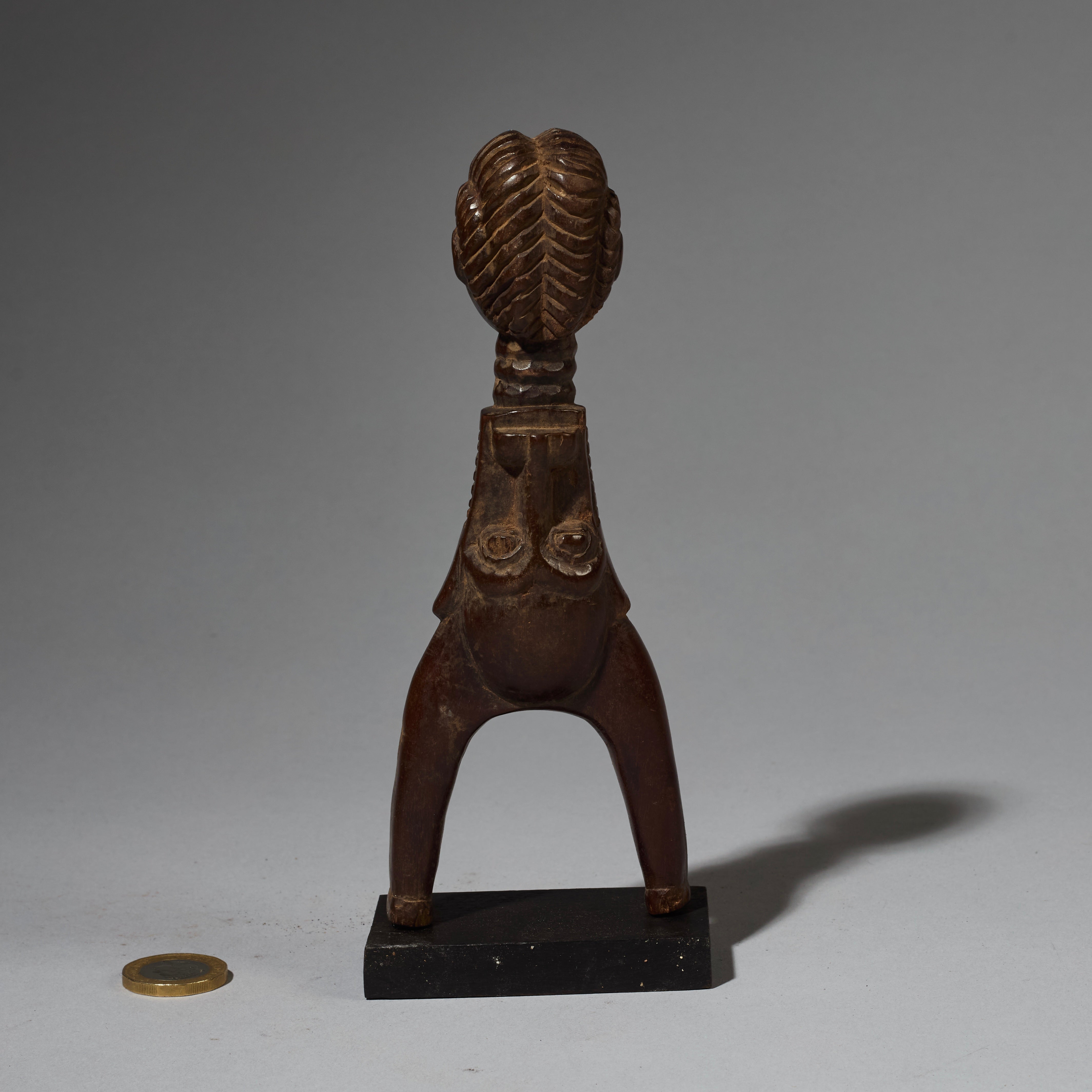 A JANUS MASK + HUMAN FACE BAULE TRIBE CATAPULT , IVORY COAST (  No 2763 )