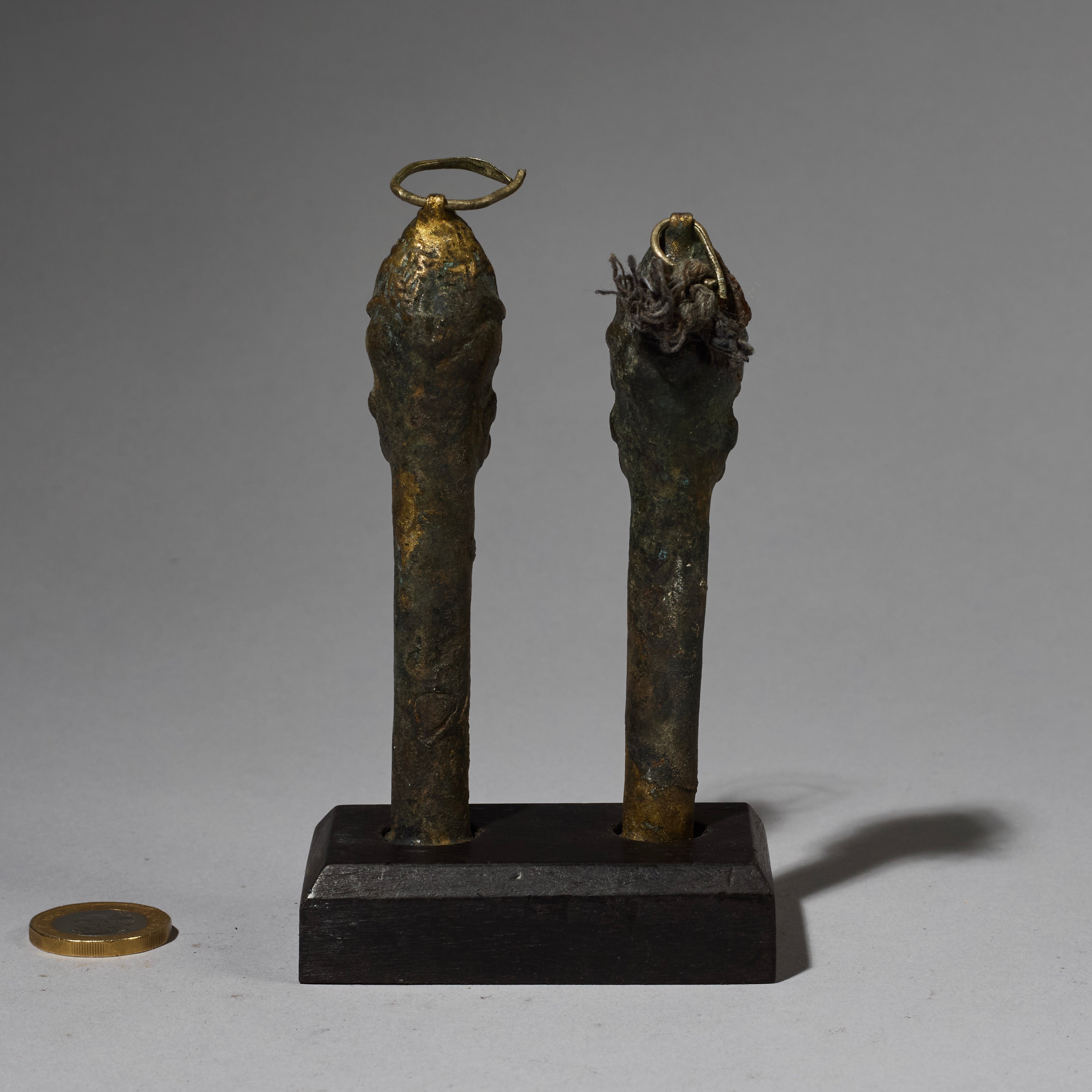 A DETAILED PAIR OF OGBONI BRONZES, YORUBA TRIBE NIGERIA (No 2758 )