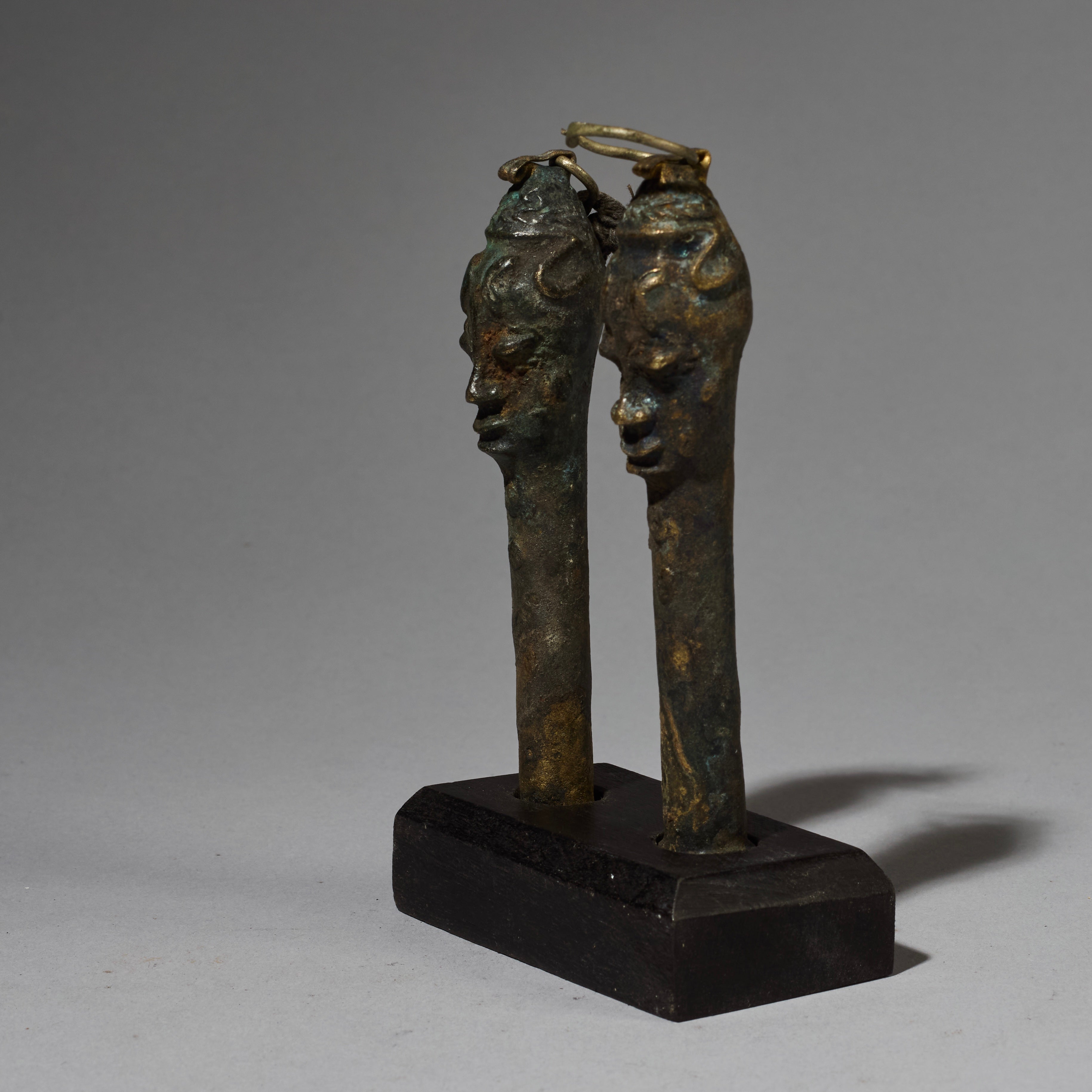 A DETAILED PAIR OF OGBONI BRONZES, YORUBA TRIBE NIGERIA (No 2758 )